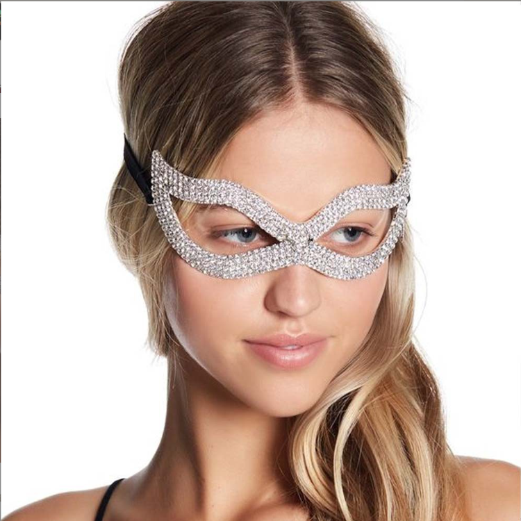 Halloween Costume Accessory Crystal Rhinestone Masquerade Mask
